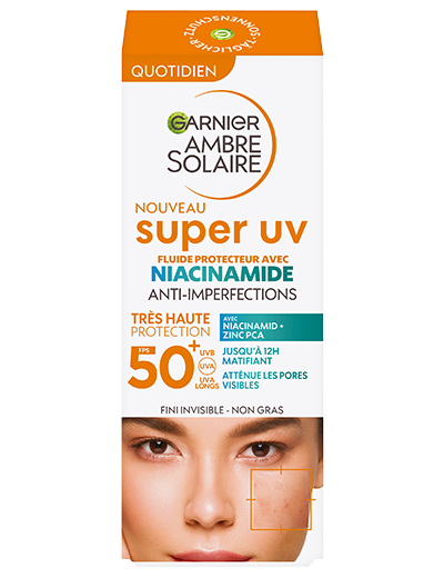 Ambre Solaire Super UV Sonnenschutzfluid mit Niacinamid LSF 50+ Produktbild